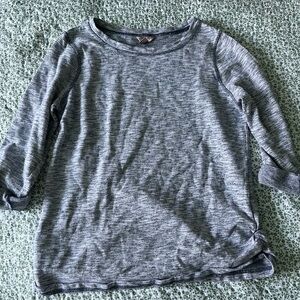 White Stage Blue Elbow Blouse